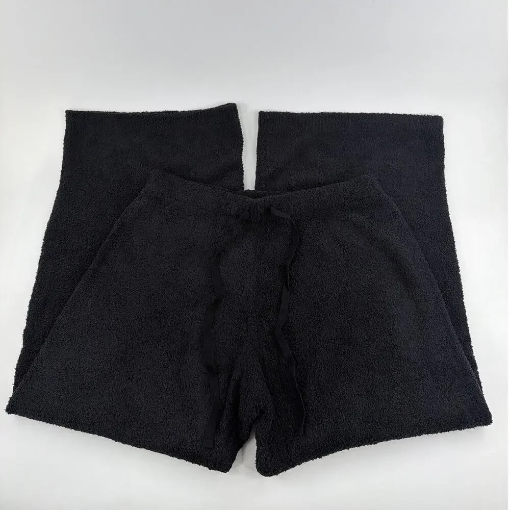 Softies Black Solid Marshmallow V-Neck Lounge Set Size XL